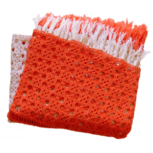 Grand plaid crochet orange...