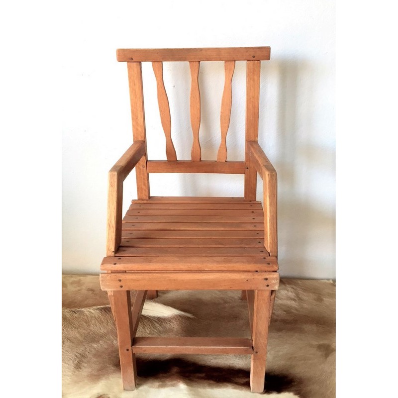 Petite chaise enfant ancienne en bois tourné