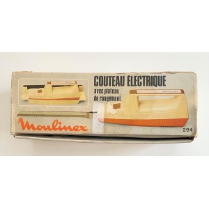 Couteau électrique moulinex des années 1970 dans son emballage d