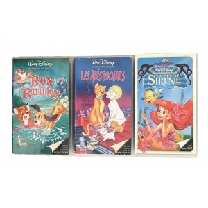 3 K7 VHS Disney vintage