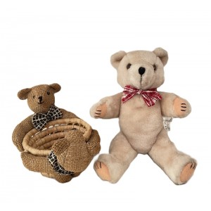 Peluche et panier ours vintage