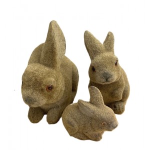 3 anciens lapins floqués 70's