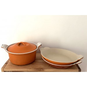 Plats et cocotte Le Creuset...